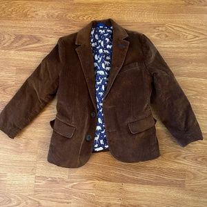 Mini Boden Chocolate Brown Corduroy Party Blazer - 5/6 - Cord Jacket